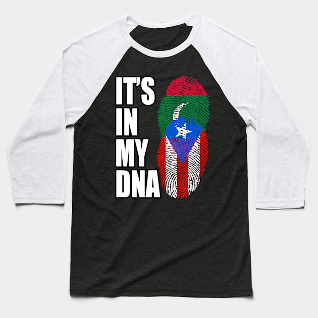 Puerto Rican And Maldivian Mix DNA Flag Heritage Baseball T-Shirt by Just Rep It!!